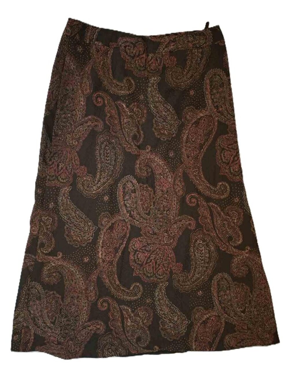 Vintage Talbots Paisley Silk Wool Maxi Skirt – Lined Statement Piece Size 16